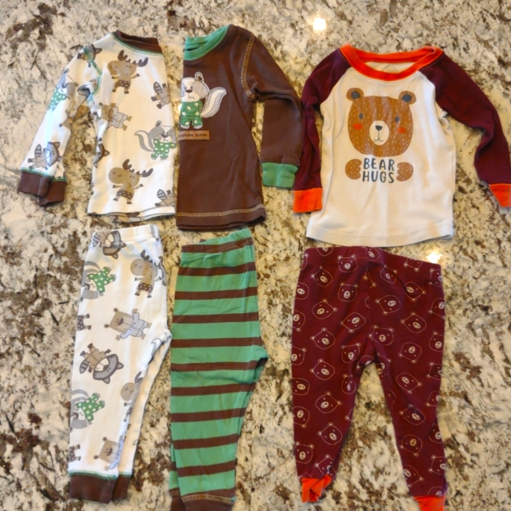 12 mo woodland pajama sets